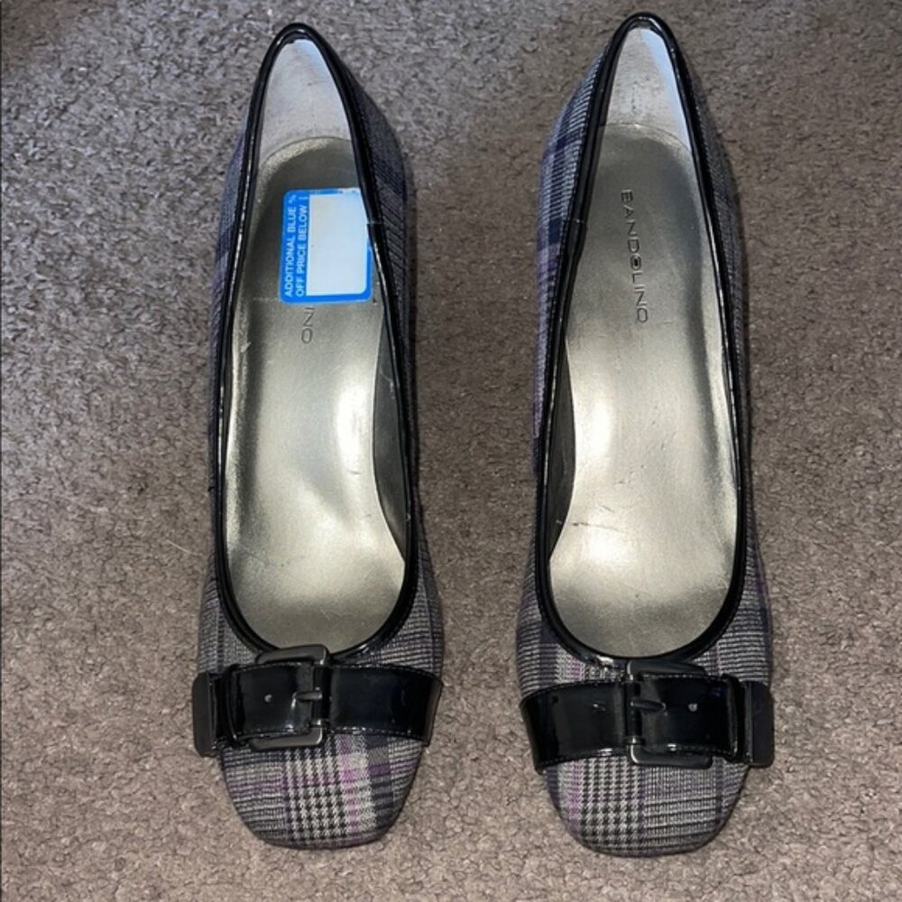 Bandolino Women's Plaid Heels with Black Accents